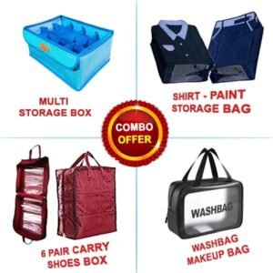 Men Accessories & Storage Combo|Shirts & Pants & Undergarments & Wash Bag & Shoes Bag