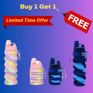 Silicone Foldable Water Bottle For Travel, Gym, School (Buy 1 Get 1 Free)