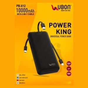 UBON & Doel Travelking Power Bank With 2.4A inbuilt 3 in 1 Type-C, V8 & Lightning Cables & Mobile Stand