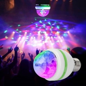 LED Full Color Rotating Disco Light Lamp Automatic Multi Changing Color 3-Watt Party Bulb