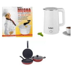 Combo Dough Maker Machine Electric Kettle Non-Stick Cookware Set | Dream Vazaar
